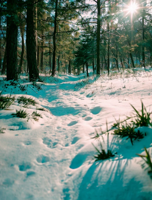 lml, film grain, snow forest  <lora:LOMO LC-A MINITAR:0.9>