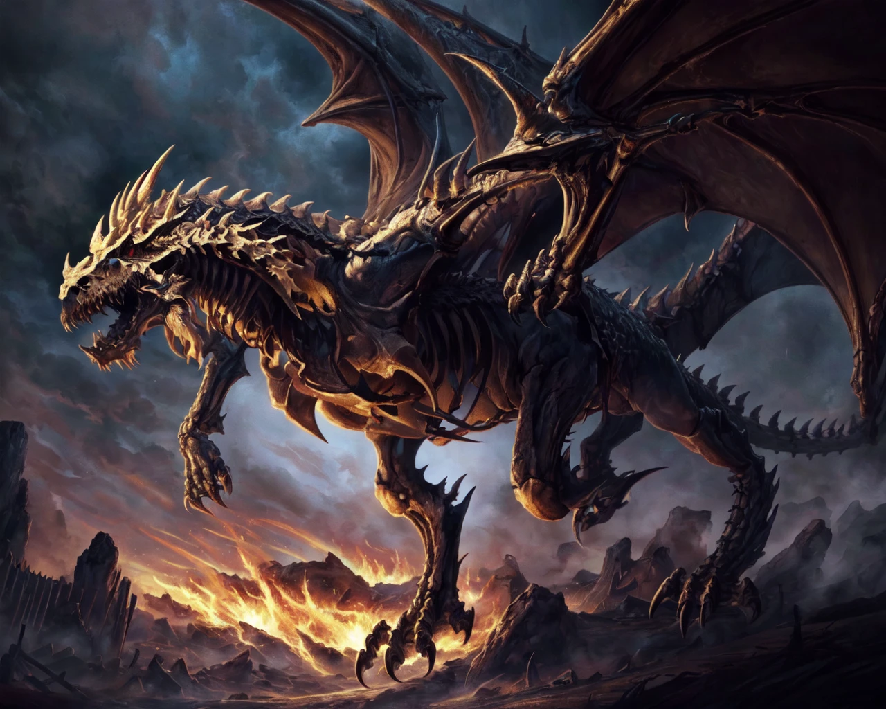 <lora:bone dragon:0.6> bone dragon flying while breathing poison,
(masterpiece), best quality, highres, 4k, 8k, Detailed Illustration, intricate detail, cinematic lighting, amazing quality, amazing shading, soft lighting