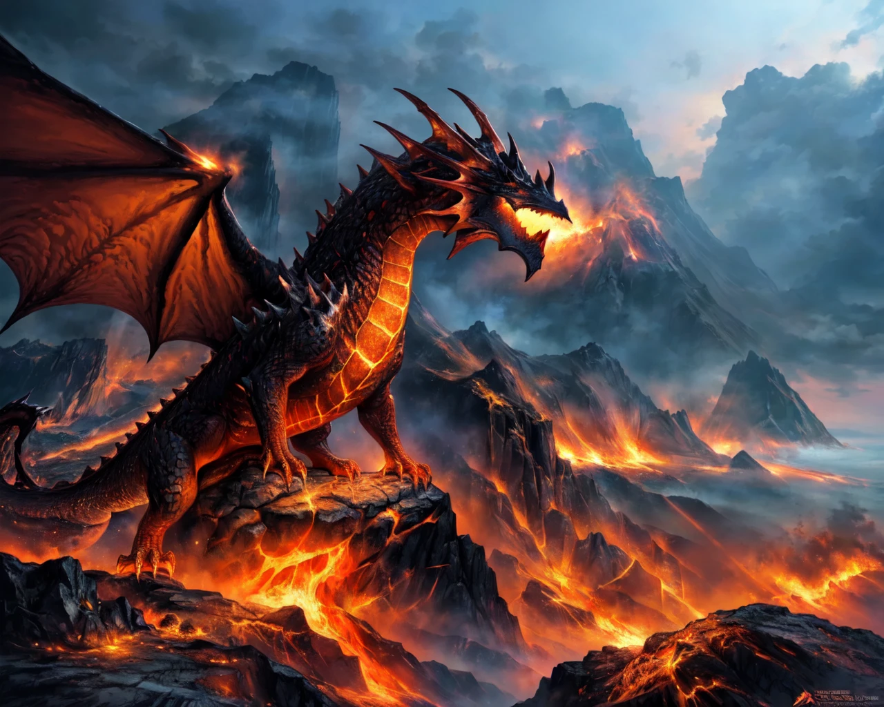 A fiery inferno scene filled with monsters, dragons, and a massive gateway to hell,ultra-realistic,32k, best quality, landscape,
<lora:copax_hell_beta:0.7>, <lora:add_detail:1>