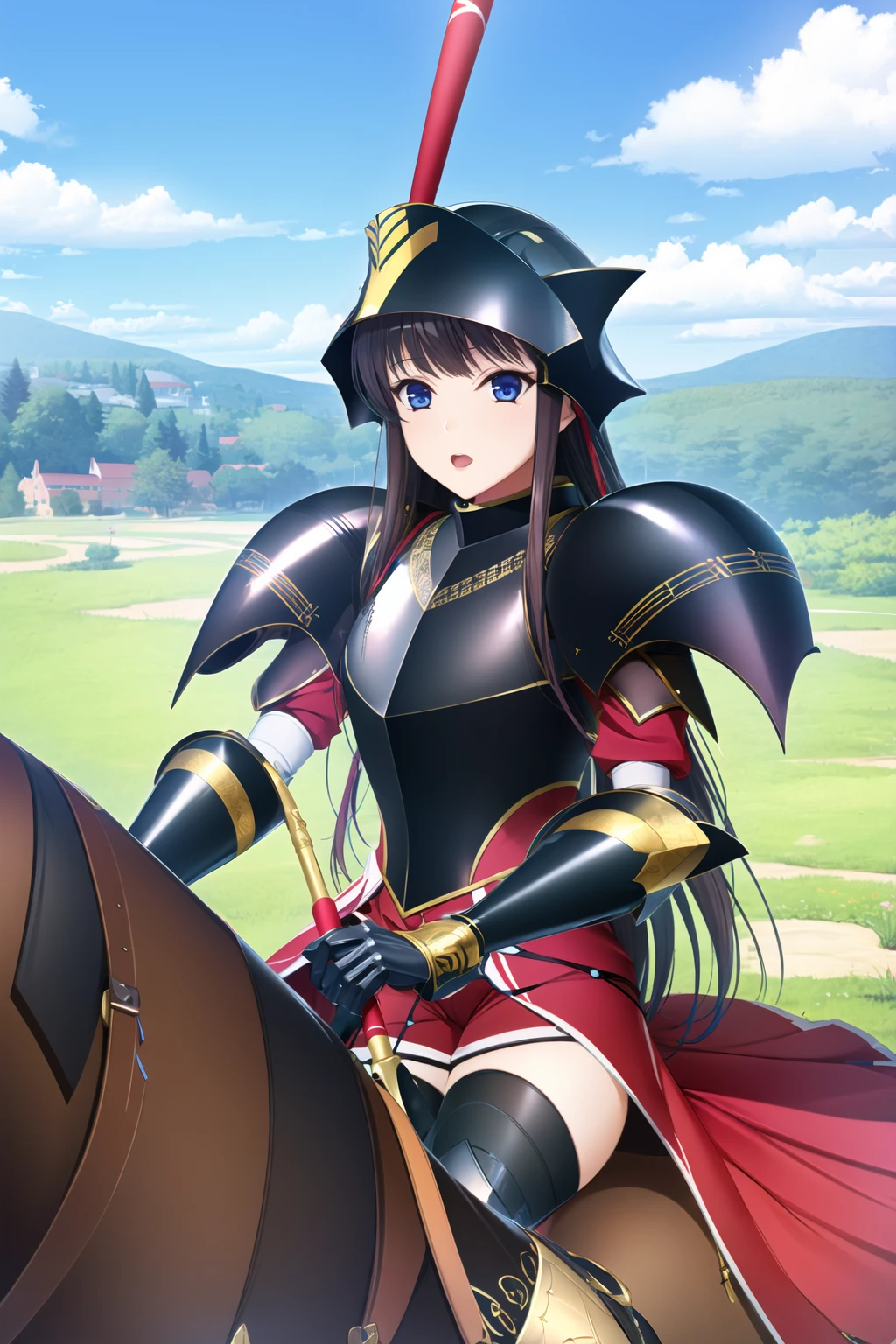 ((masterpiece, high quality, best quality)),
1girl, jousting, blue sky,
<lora:komori-style_v3.0:1.0>