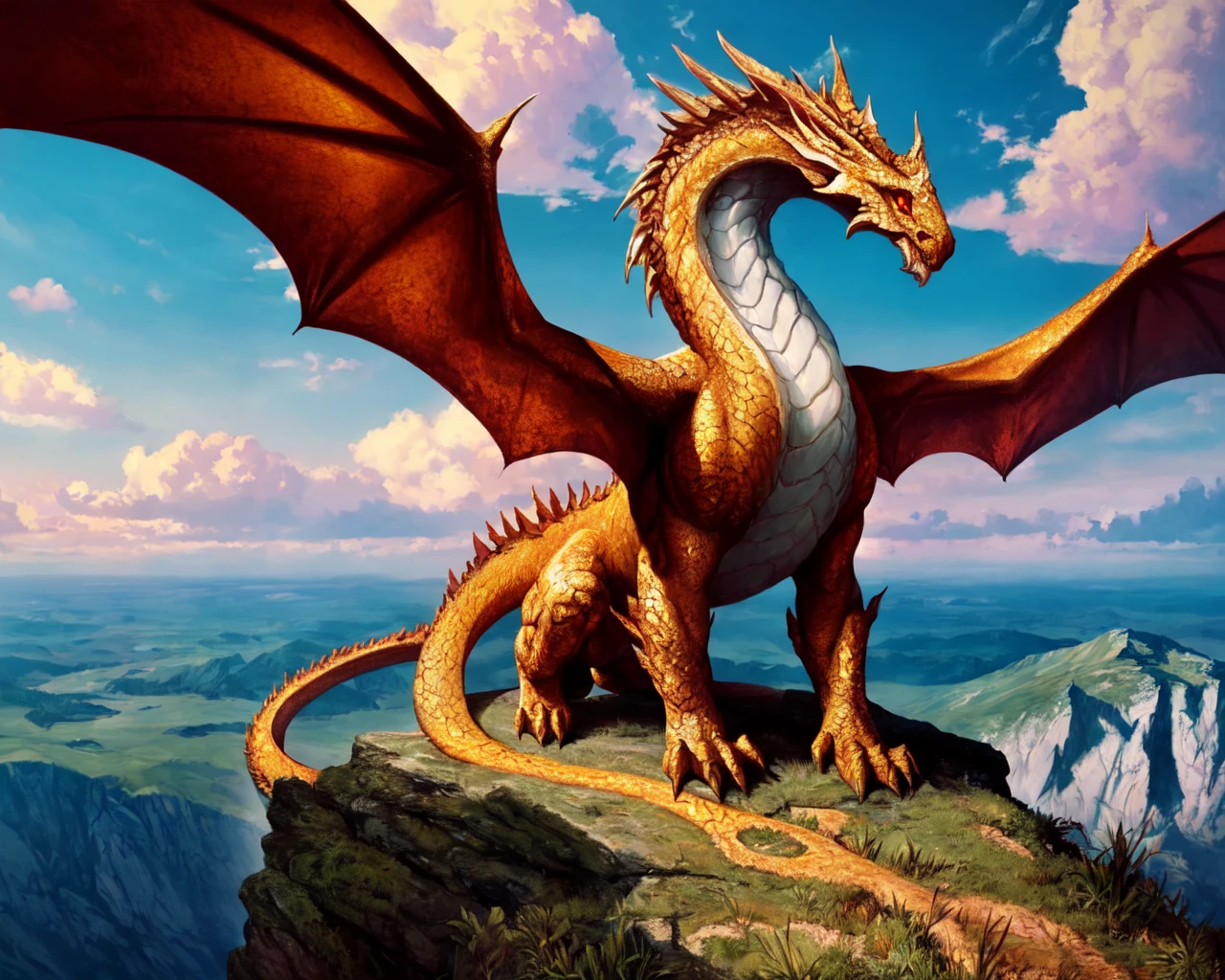 <lora:exotic dragon:0.7> dragon on top of a cliff,
(masterpiece), best quality, highres, 4k, 8k, Detailed Illustration, intricate detail, cinematic lighting, amazing quality, amazing shading, soft lighting