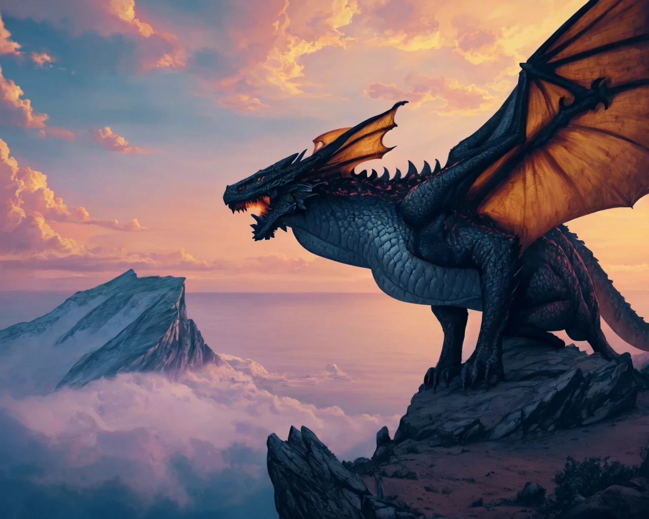 <lora:exotic dragon:0.6> dragon on top of a cliff,
(masterpiece), best quality, highres, 4k, 8k, Detailed Illustration, intricate detail, cinematic lighting, amazing quality, amazing shading, soft lighting