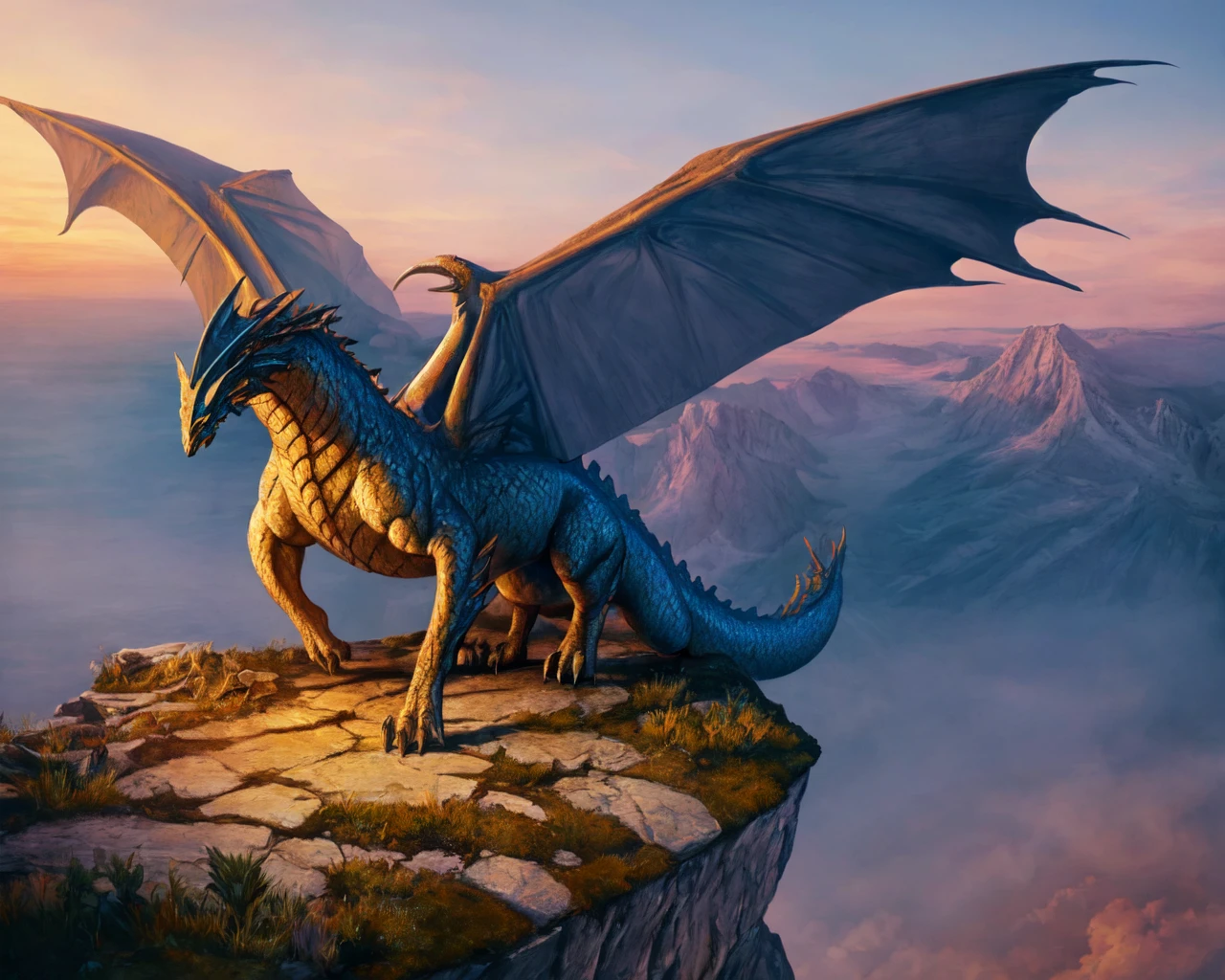 <lora:exotic dragon:0.7> dragon on top of a cliff,
(masterpiece), best quality, highres, 4k, 8k, Detailed Illustration, intricate detail, cinematic lighting, amazing quality, amazing shading, soft lighting