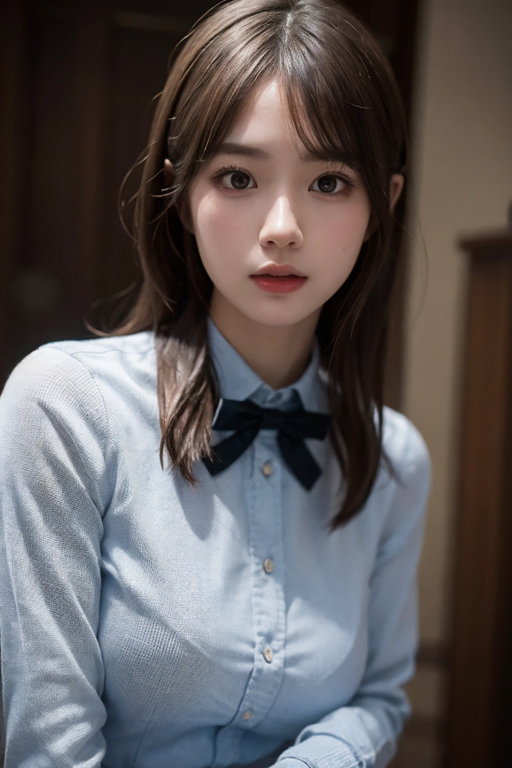 1girl,solo,best quality,8K,realistic,realistic texture,HDR,masterpiece,Highly detailed,Professional,Photography, <lora:cute tiktok girl mix_V1:0.7>,uniform,