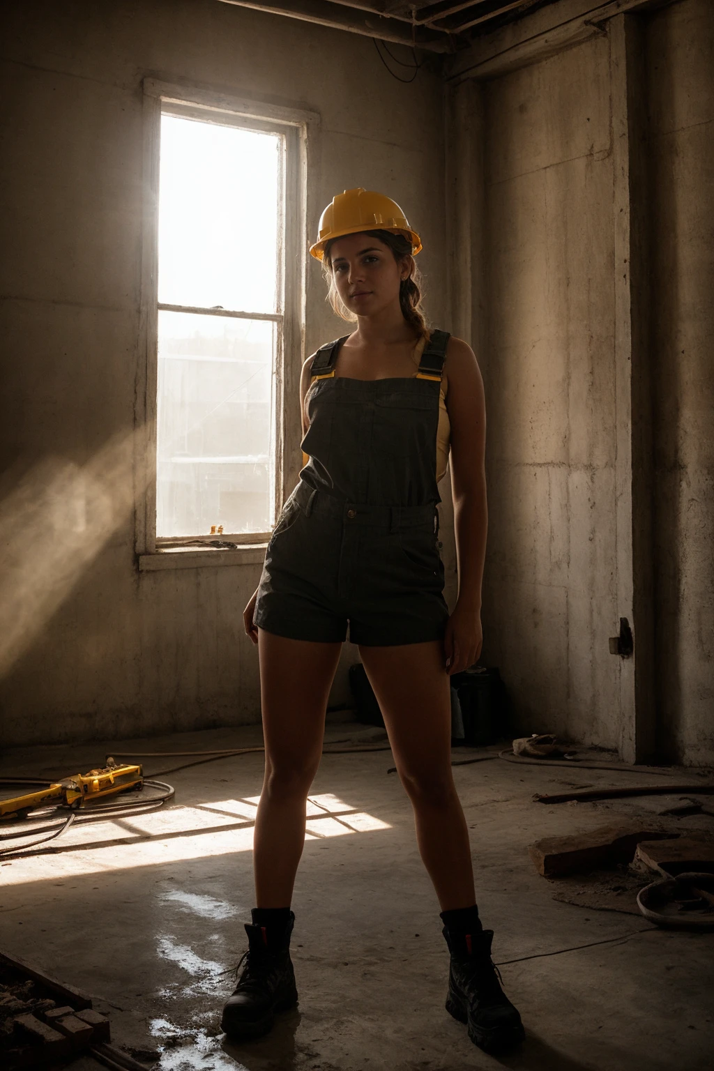 RAW photo, DSLR BREAK portrait of full body a cute woman as a construction worker,
detailed, sunrays, sunlight, cinematic lighting, professional colorgraded