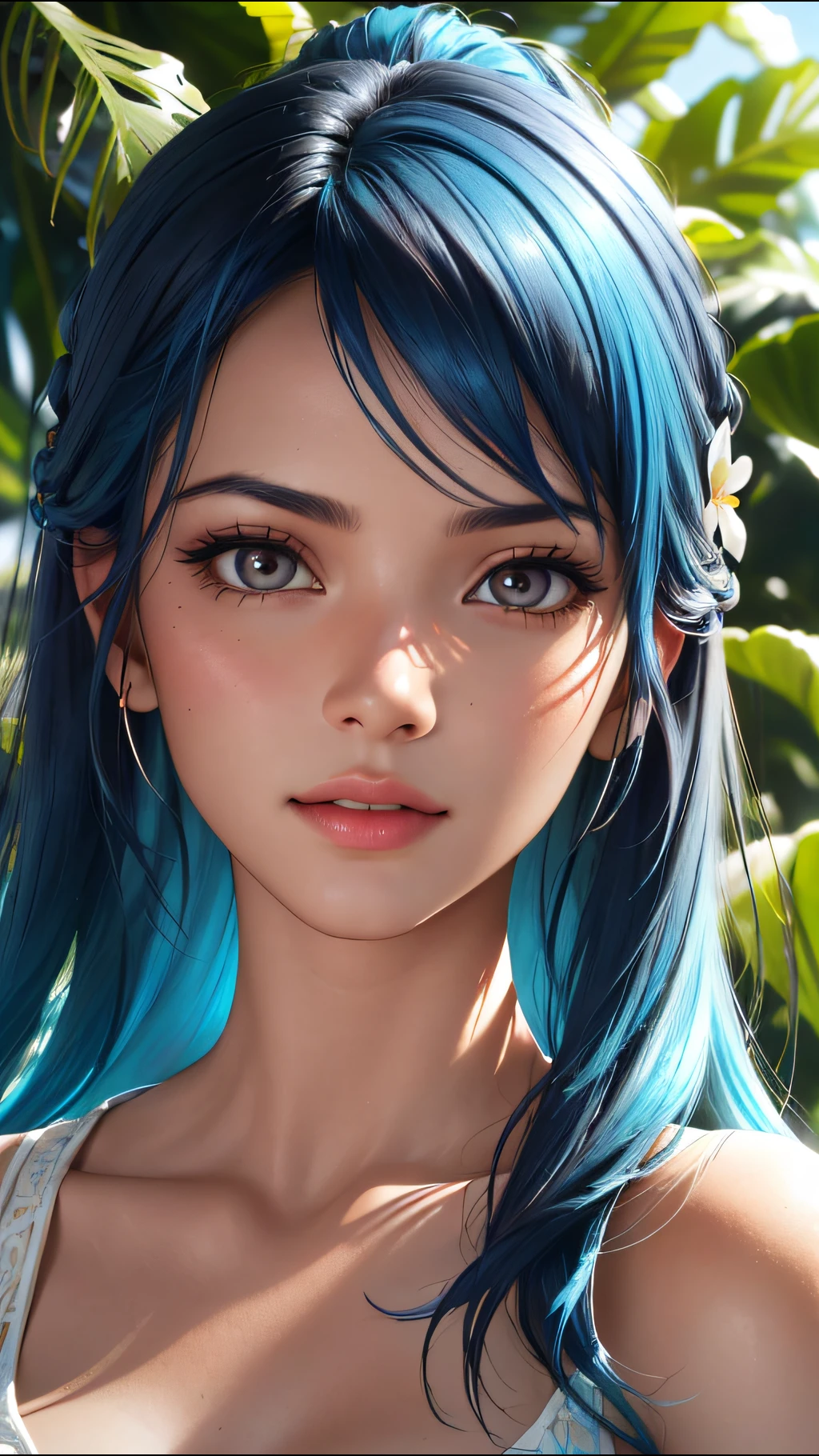 16k high quality wallpapers,Surrealist broken glass photo(Detailed eyes,Long eyelashes,Bright and colorful iris,Expressive eyebrows,Blend eyeshadow perfectly,Eyes sparkle,Reflective eyeballs,Heterochromia),(Silver-blue long-haired girl , A lot of hair 1。3 Delicate hair 1。2),(Long transparent dress,floral patterns:1.4,),(Gorgeous and delicate glowing little butterfly hair ornament,brilliant colorful,Fine engraving,Shine brightly,The attention to detail,The jewelry is of high quality,Extremely high image quality)White Skin Skin,Seductive smile emoji,Close-up shot