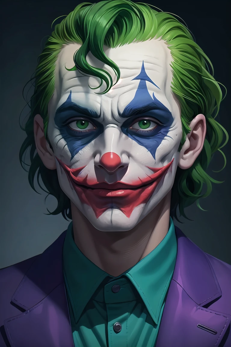 (masterpiece, best quality:1.4) joker painting of a man with green hair and a yellow jacket, digital art by Nicholas Marsicano, reddit, digital art, portrait of joker, portrait of the joker, portrait of a joker, the joker, joker, from joker (2019), #1 digital painting of all time, # 1 digital painting of all time, film still of the joker