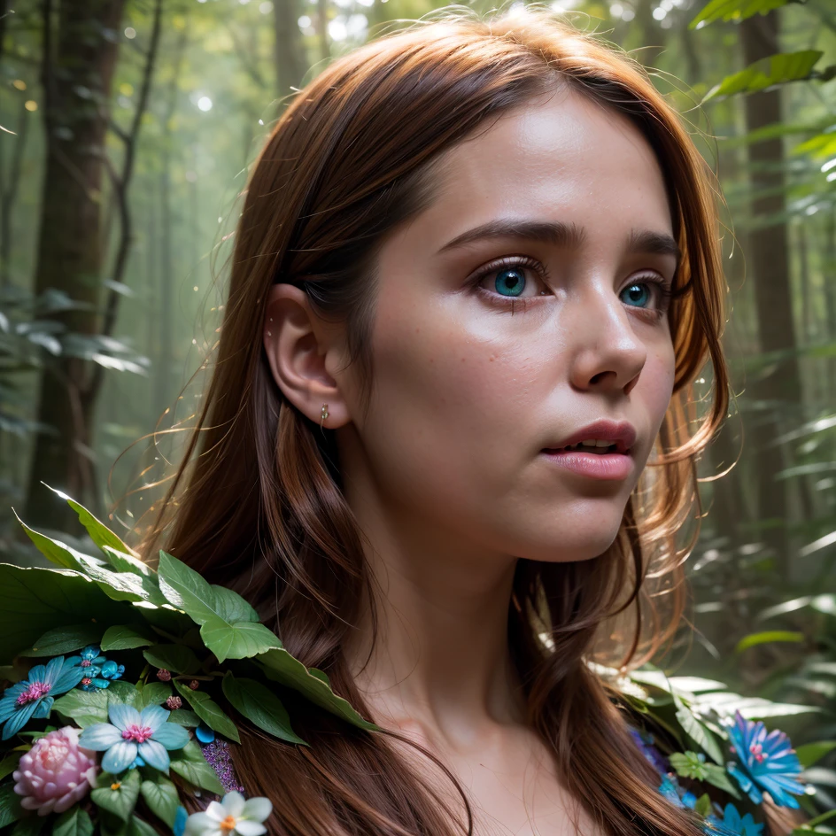 (highly detailed:1.2),(best quality:1.2),(8k:1.2),sharp focus,(subsurface scattering:1.1),award-winning photograph, adorable woman fairy in a glowing bioluminescent forest (very detailed background:1.2),(sci-fi:1.0), (knollingcase:1.0),(dreamlikeart:1.1), dramatic lighting,