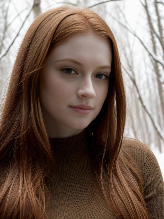 close up of a woman, winter forest, natural skin texture, 24mm, 4k textures, soft cinematic light, RAW photo, photorealism, photorealistic, intricate, elegant, highly detailed, sharp focus, ((((cinematic look)))), soothing tones, insane details, intricate details, hyperdetailed, low contrast, soft cinematic light, dim colors, exposure blend, hdr, faded, BREAK
(white skin, pale skin), redhead, BREAK
<lora:MKM:1>