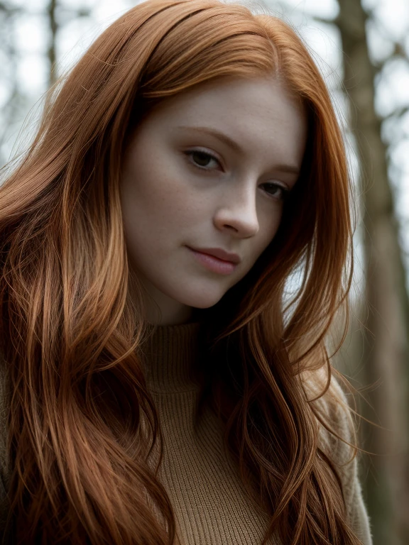 close up of a woman, winter forest, natural skin texture, 24mm, 4k textures, soft cinematic light, RAW photo, photorealism, photorealistic, intricate, elegant, highly detailed, sharp focus, ((((cinematic look)))), soothing tones, insane details, intricate details, hyperdetailed, low contrast, soft cinematic light, dim colors, exposure blend, hdr, faded, BREAK
(white skin, pale skin), redhead, BREAK
<lora:MKM:1>