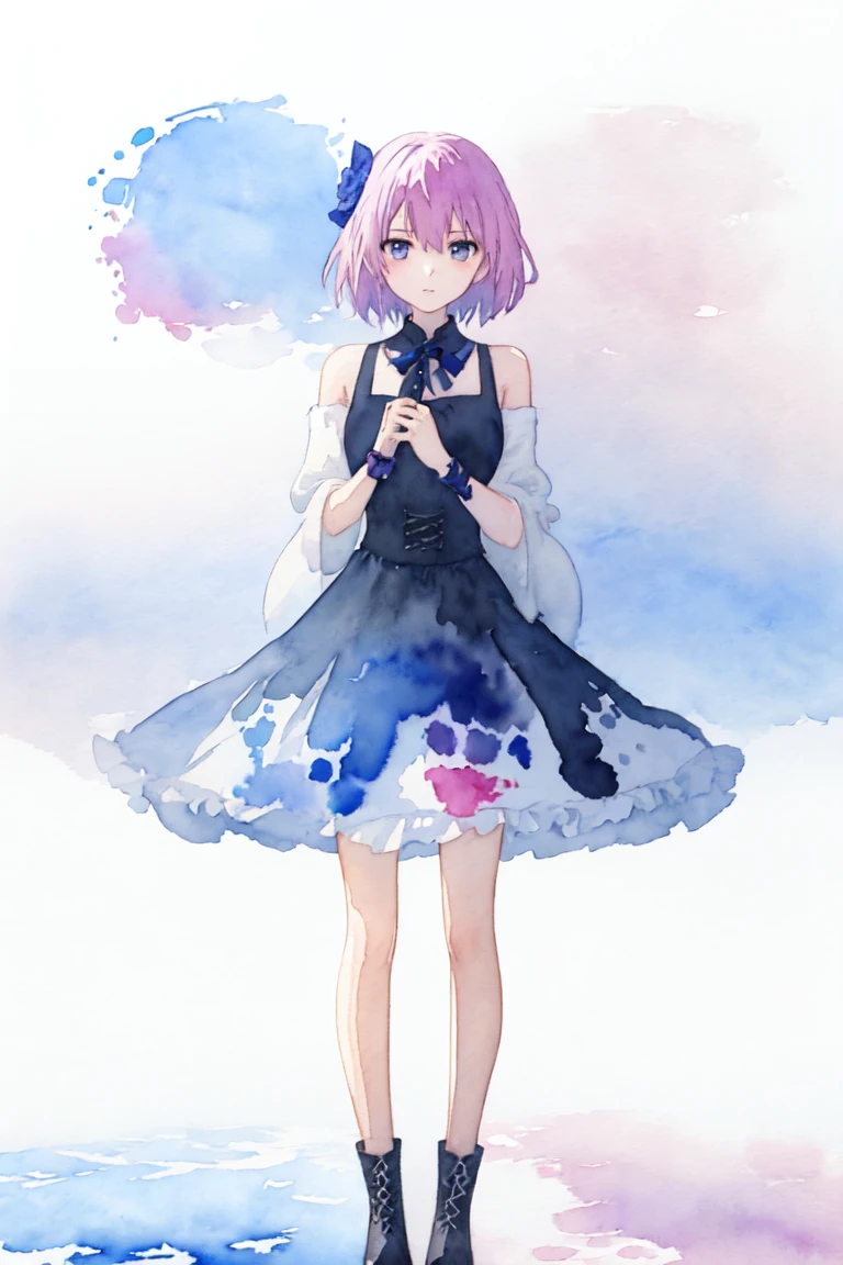 1girl (watercolor:1.3),vivid color,
