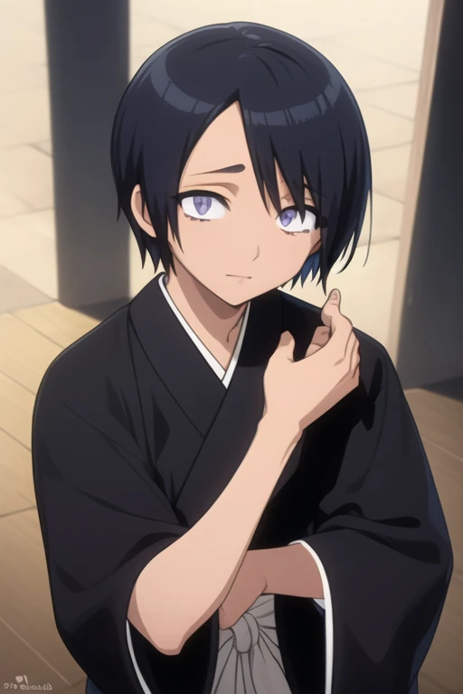 masterpiece, best quality, high quality, 1boy, solo, male focus, looking at viewer, upper body, <lora:yamada_hanatarou:0.84>, yamada_hanatarou, japanese clothes, black kimono,