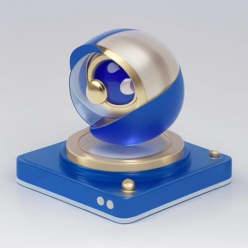 navy|gold ball file icon,platform, technology,white background, industrial design,
