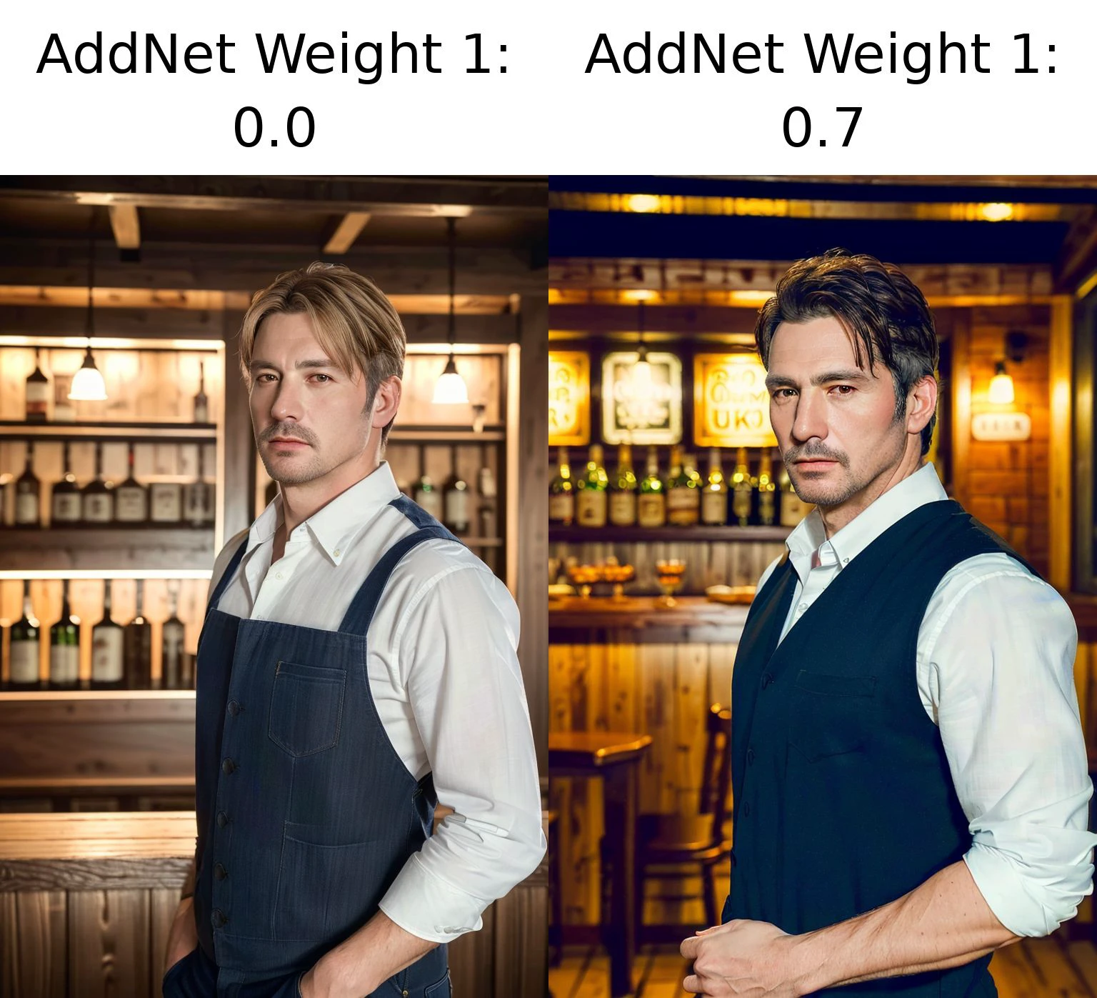 (8k, RAW photo, best quality, masterpiece:1.2), (realistic, photo-realistic:1.2), ultra-detailed, (8k, RAW photo, best quality, masterpiece:1.2), (realistic, photo-realistic:1.2), ultra-detailed, 1man, a man standing in front of the tavern, upper body, pov, (point of view), from front, cowboy shot, looking at viewer