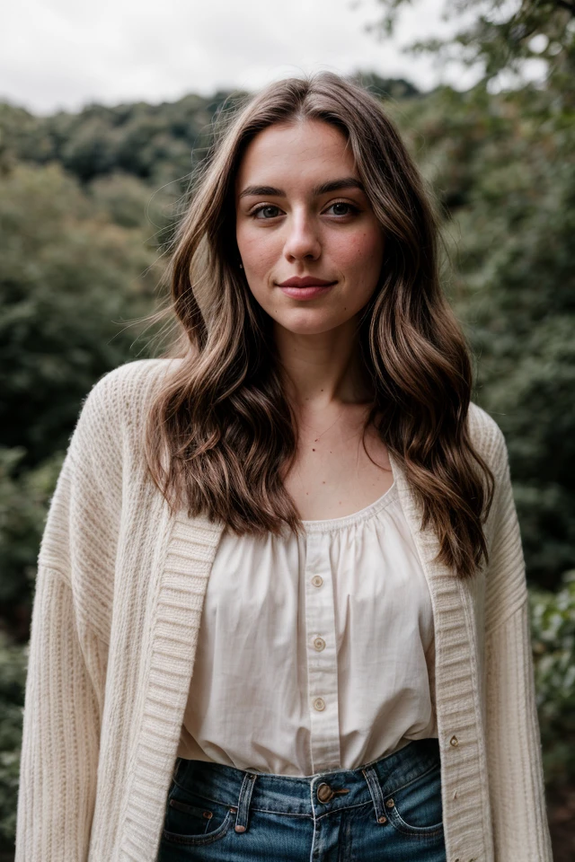 RAW photo, a portrait photo of Katie Read in casual clothes, natural skin, 8k uhd, high quality, film grain, Fujifilm XT3