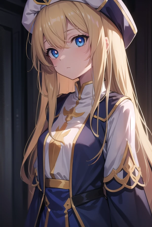 priestess, <lora:priestesstest:1>, priestess, blonde hair, blue eyes, long hair, hat, (small breast:1.2),
BREAK ,
BREAK looking at viewer,
BREAK city,
BREAK <lora:GoodHands-vanilla:1>, (masterpiece:1.2), best quality, high resolution, unity 8k wallpaper, (illustration:0.8), (beautiful detailed eyes:1.6), extremely detailed face, perfect lighting, extremely detailed CG, (perfect hands, perfect anatomy),