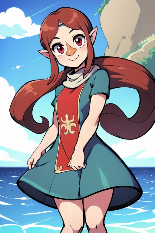 ((masterpiece,best quality)), absurdres,
<lora:medli_v1-10:0.7>, medli, dress, ocean background, smiling,