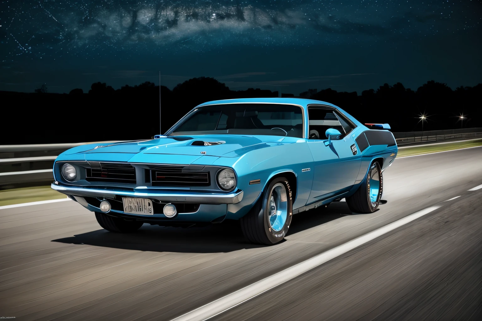 light blue 1970PlymouthBarracuda on a road,
Hasselblad, sharp focus, masterpiece, best quality, official art, extremely detailed CG unity 8k wallpaper, illustration, moving, background motion blur, wet, (((NIGHT))),neon lights, drift,
<lora:1970PlymouthBarracuda_v01:0.9>