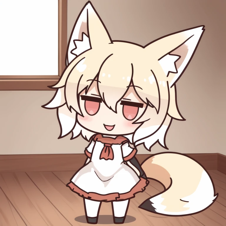 <lora:chibi_2DSD:0.5>, indoors, (|_|:1), fox girl