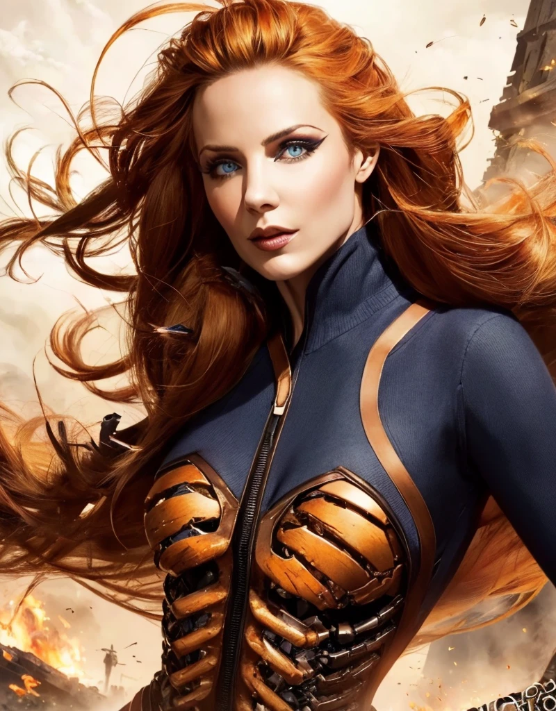 portrait of SimoneSimonsQuiron woman, long hair, wearing a biomechanical suit on a rampage, bold, bright colours,
<lora:quiron_SimoneSimons_v3:1>