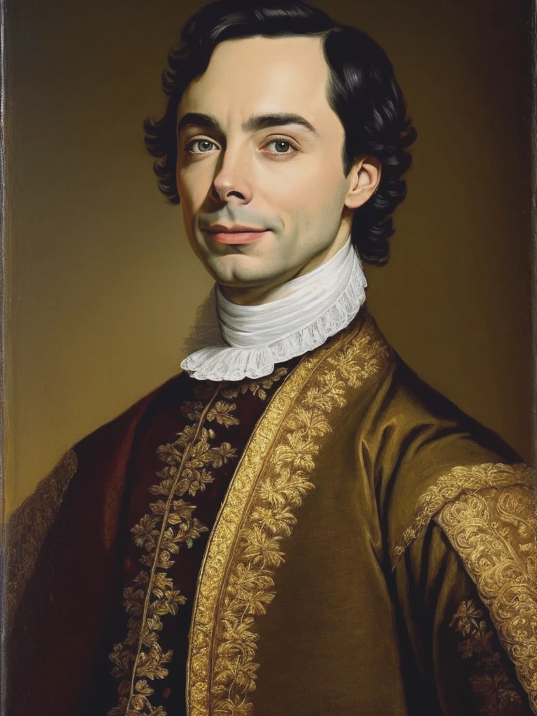 <lyco:JohnSingletonCopley:1.0> Jim Parsons portrait by Diego Velazquez. Renaissance Clothes.