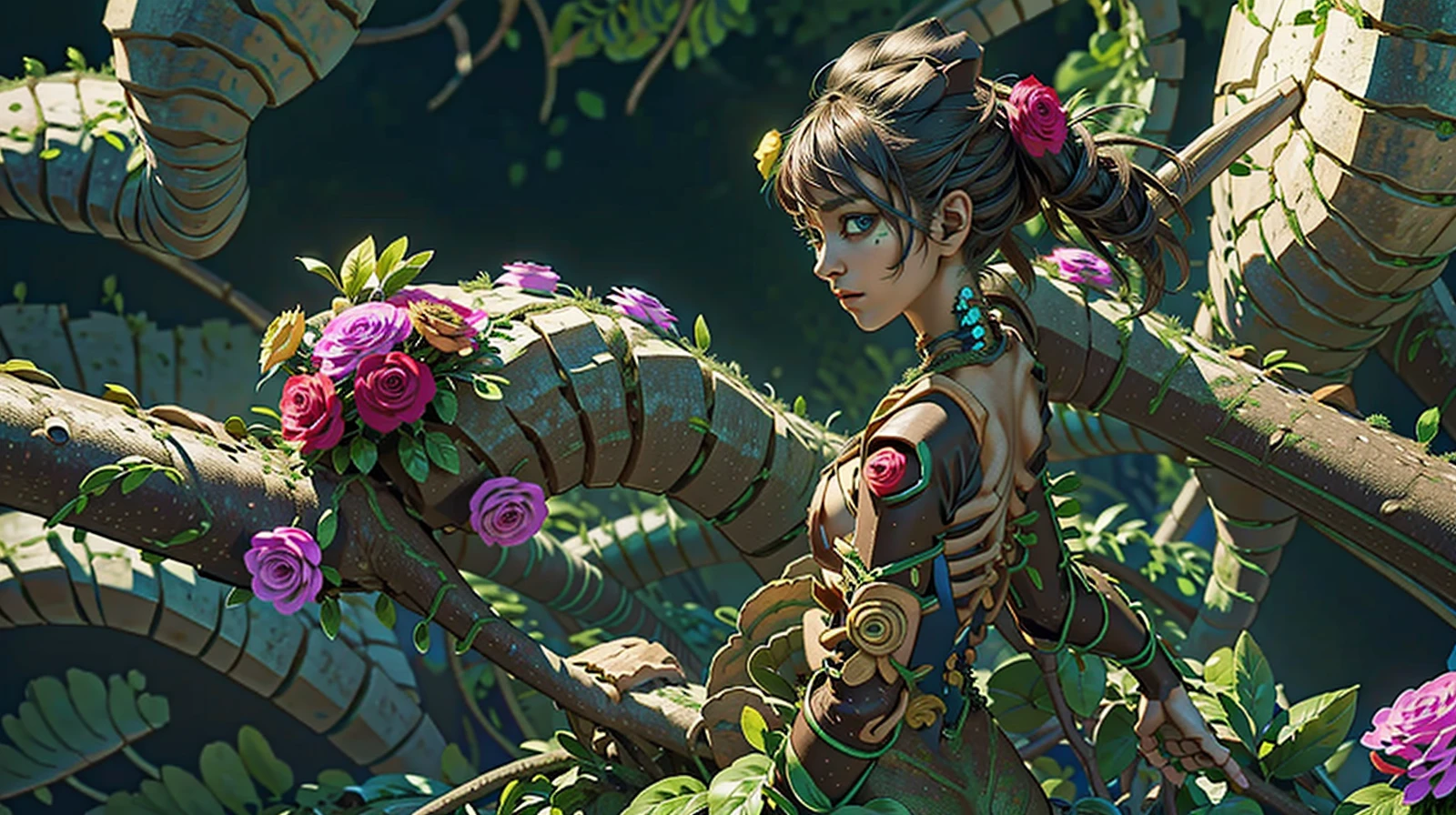 NatureVRM character, (masterpiece, top quality, best quality, official art, beautiful and aesthetic:1.2), (1girl), extreme detailed,(fractal art:1.3),colorful,highest detailed <lora:NatureVRMv15:0.9>