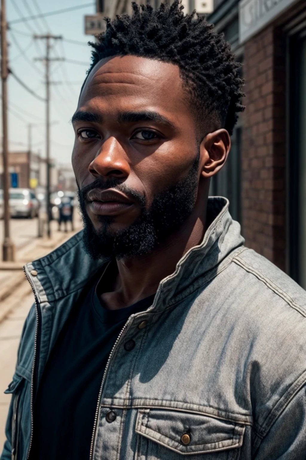 RAW photo of a 30 y.o African man, grey jacket, Photorealistic, Hyperrealistic, Hyperdetailed, soft lighting, subsurface scattering, realistic, masterpiece, best quality, ultra realistic, 8k, Intricate, High Detail, film photography, soft focus <lora:add_detail:1>