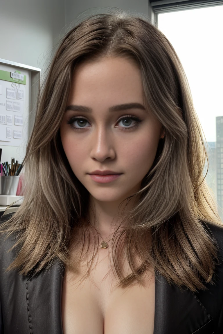 headshot, 1girl, beautiful, sitting at a desk, at a ((office)), BREAK
sequin suit coat, elegant blouse, slacks, BREAK
small breasts, makeup, long straight hair, pale skin, fair skin, white skin, (blush:0.5),  BREAK
hyperrealistic, photorealistic, hyperdetailed, analog style, detailed skin, matte skin, soft lighting, subsurface scattering, realistic, heavy shadow, masterpiece, best quality, ultra realistic, 8k, golden ratio, intricate, high detail, BREAK
<lora:LFC:1> <lora:more_details:.6>