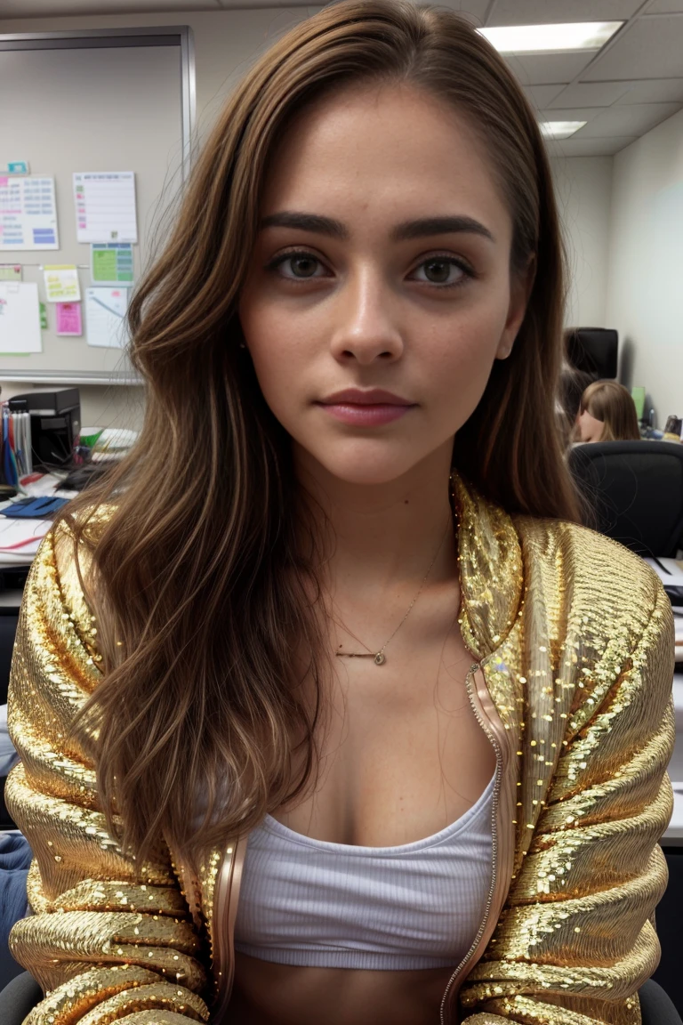 headshot, 1girl, beautiful, sitting at a desk, at a ((office)), BREAK
sequin suit coat, elegant blouse, slacks, BREAK
small breasts, makeup, long straight hair, pale skin, fair skin, white skin, (blush:0.5),  BREAK
hyperrealistic, photorealistic, hyperdetailed, analog style, detailed skin, matte skin, soft lighting, subsurface scattering, realistic, heavy shadow, masterpiece, best quality, ultra realistic, 8k, golden ratio, intricate, high detail, BREAK
<lora:ABT:1> <lora:more_details:.6>