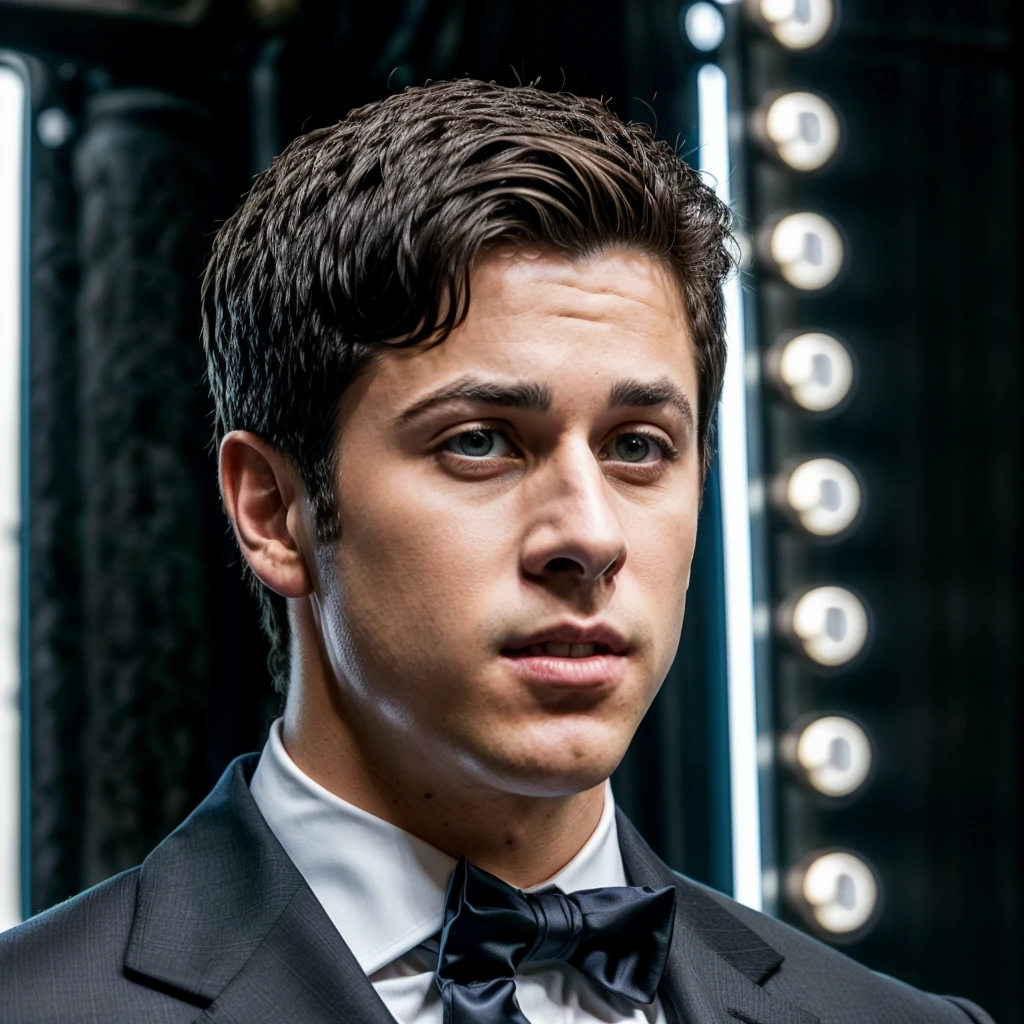 face portrait of davidhenrie person using a tuxedo, in blade runner, professional photography, high resolution, 4k, detailed photo,   <lora:davidhenrie_12150:1>