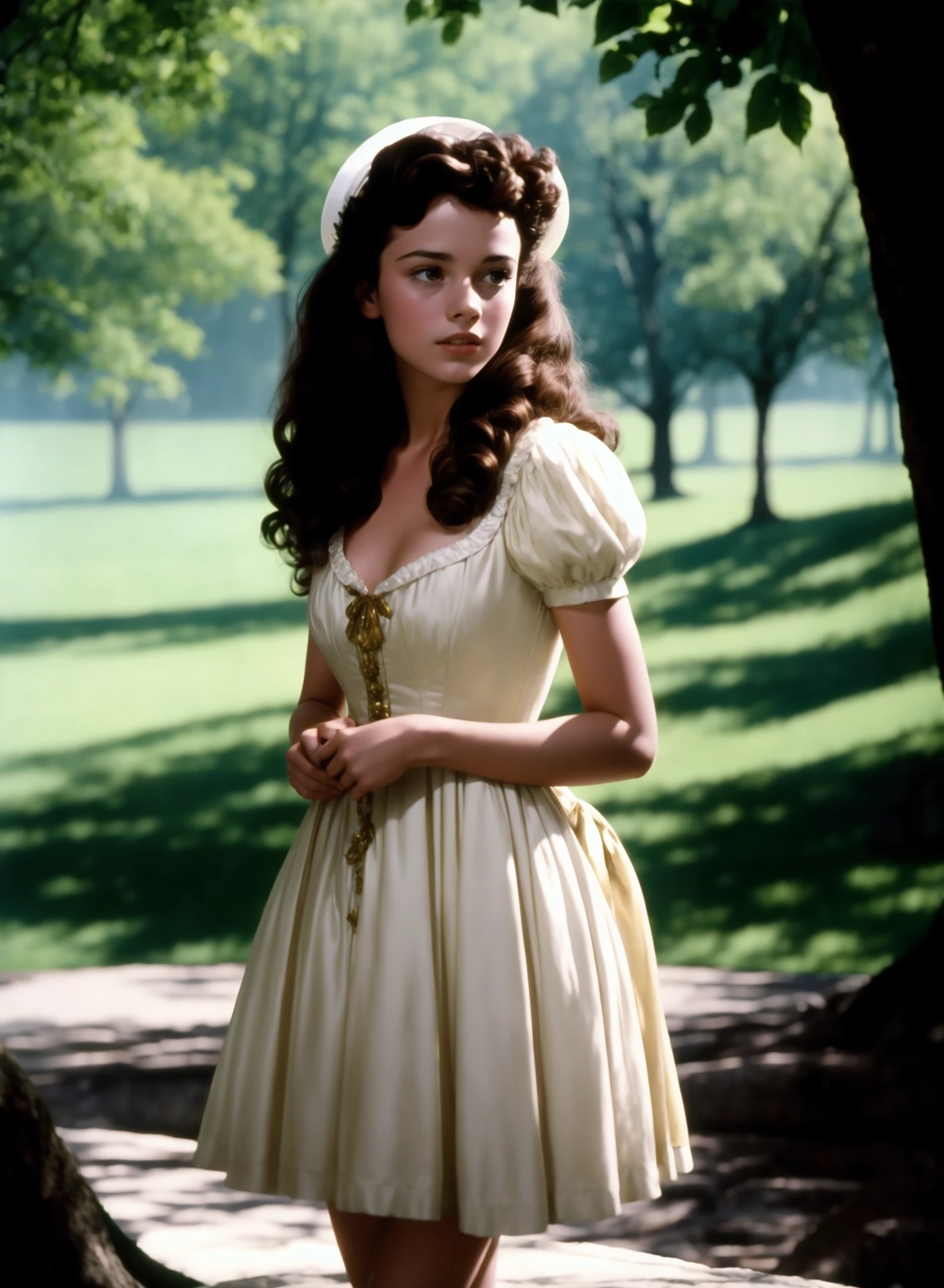 Film still of a young brunette actress in the Barry Lyndon