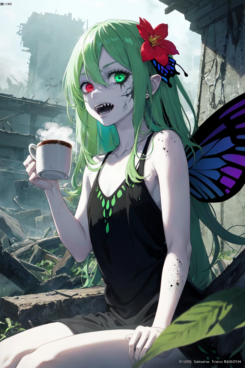 detailed face, detailed eyes, official art, HoldingACupofCoffee PoodaBeepVibesV2 GenderFreeVibes GenderlessFaeVibes Fart-Pose