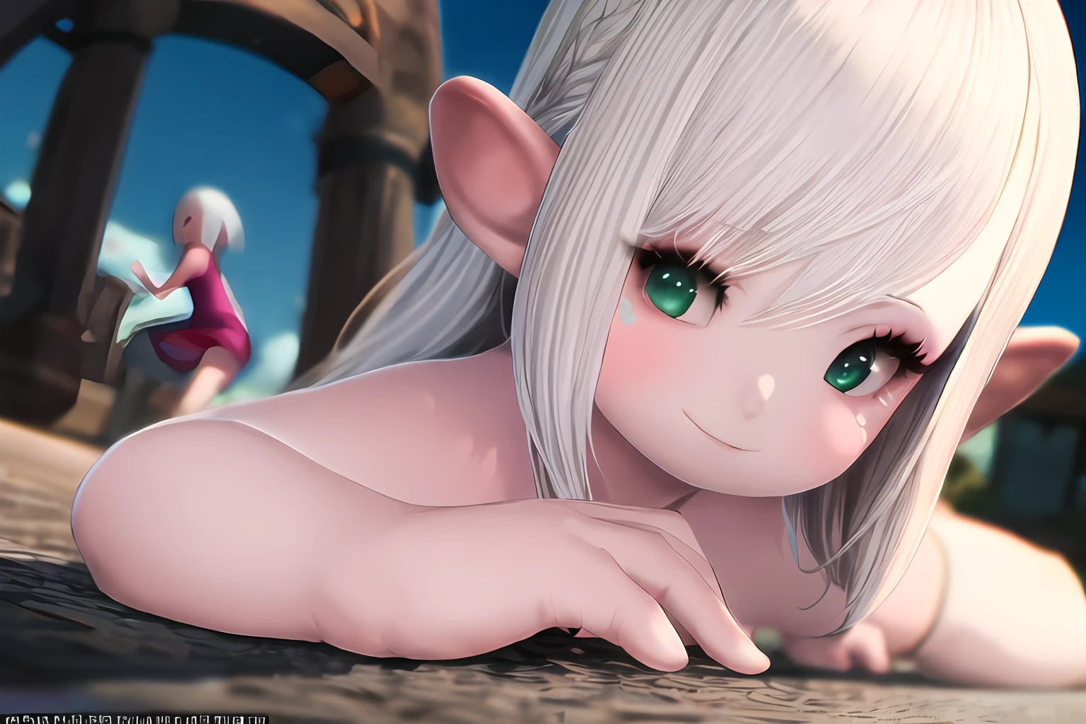 masterpiece, high quality,
1girl, girl, lalafell, <lora:new_lalav5-14:1>,
A gentle giant with kind eyes and a warm smile. <lora:add_detail:0.5>, Platinum hair, green eyes,Doing a push-up,Tired, (colored_eyelashes:1.2)
