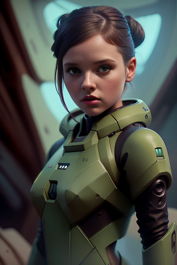 1gir, solo, science fiction, (khaki:1.1) armor, <lora:space_knights_2:0.7> <lora:frowning1.1_:0.8>