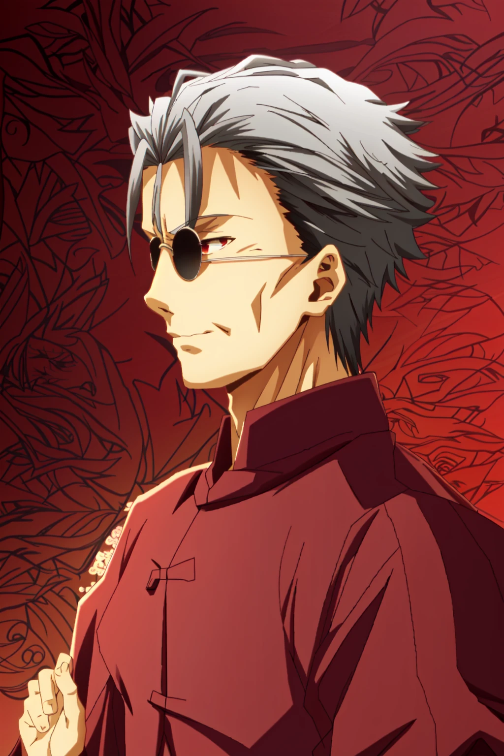 ufotable style, li shuwen (old), red eyes, from side, looking at viewer, smile
<lyco:ufotable_style_lycoris_v3:1> <lora:old_li_shuwen_lora:1>
