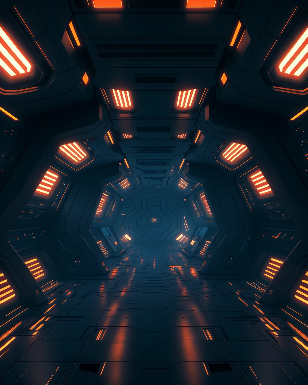 a sci - fi spaceship interior with a bright light coming from the ceiling , futuristic, 8k, cinematic