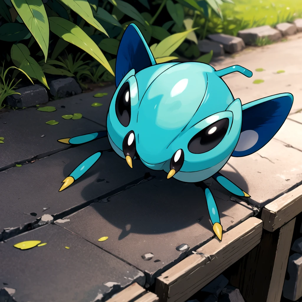 highres, masterpiece, sugimori ken \(style\), pokemon \(creature\), picture of bug type pokemon outdoors