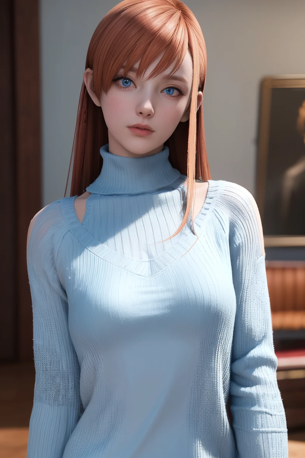 (8k, RAW photo, best quality, masterpiece:1.2), (masterpiece),(best quality:1.3),(ultra detailed:1.2),(highres:1.1), (extremely detailed CG), best quality, ultra-detailed, beautiful,soft, ambient, , {{{1 girl}}}, small breasts, sweating,(blue_eyes:1.3),make up, ryen, looking at viewer, orange hair, long hair, detailed eyes,, naughty face, see-through,, shiny skin, looking at viewer,, depth of field, Selfie<lora:ryne_20230709051211:0.7>
