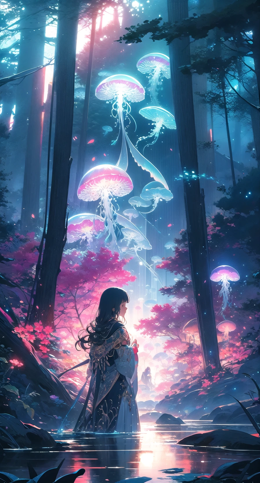 [LoRA] Jellyfish forest / 水月森 /くらげもり Concept (With dropout & noise version)
