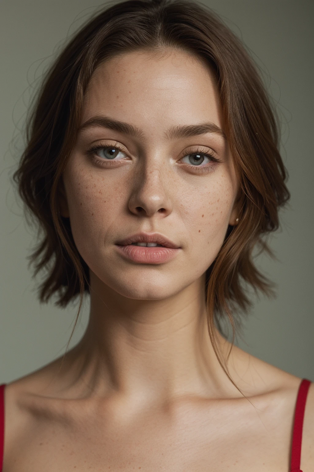 beautiful lady, freckles, dark makeup, hyperdetailed photography, soft light, head and shoulders portrait, cover