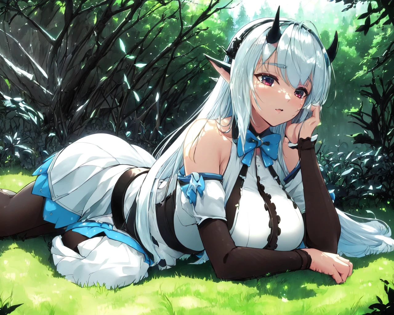 <lora:e7 Yufine:0.75> e7 Yufine, at the forest, dynamic angle,
(masterpiece), best quality, highres, 4k, 8k, Detailed Illustration, intricate detail, cinematic lighting, amazing quality, amazing shading, soft lighting