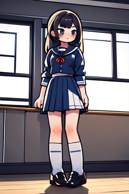 (masterpiece), best quality, high resolution, highly detailed, detailed background, perfect lighting, 1girl, school uniform, full body,