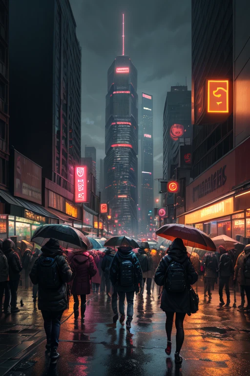 (masterpiece:1.2), (best quality), (ultra detailed), (8k, 4k, intricate),(highly detailed:1.2), (detailed background),detailed landscape,<lora:more_details:0.5> <lora:style-10:0.7> ((neostyle)),outdoors, sky, night, building, scenery, rain, city, sign, silhouette, cityscape, skyscraper, crowd, city lights, cyberpunk, neon lights, people