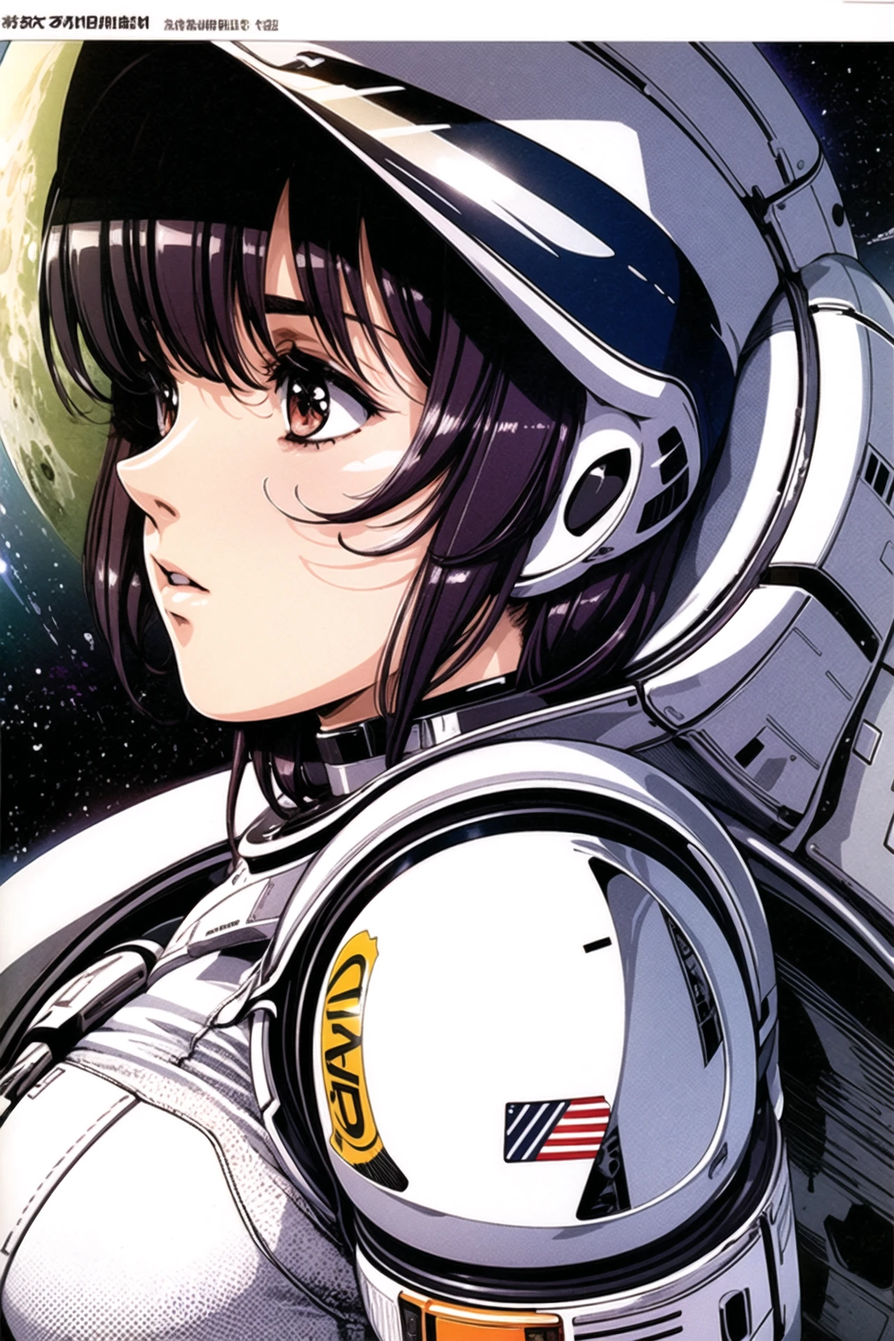 <lora:qiyuanzhizhi_128:0.8>, (1girl:1.2), SPACESUIT, masterpiece, high quality, high resolution, large filesize, full color, moon, detailed photorealistic background of space, space vehicle, detailed lighting, depth of field, dynamic angle, NSFW, (face visible:0.6)