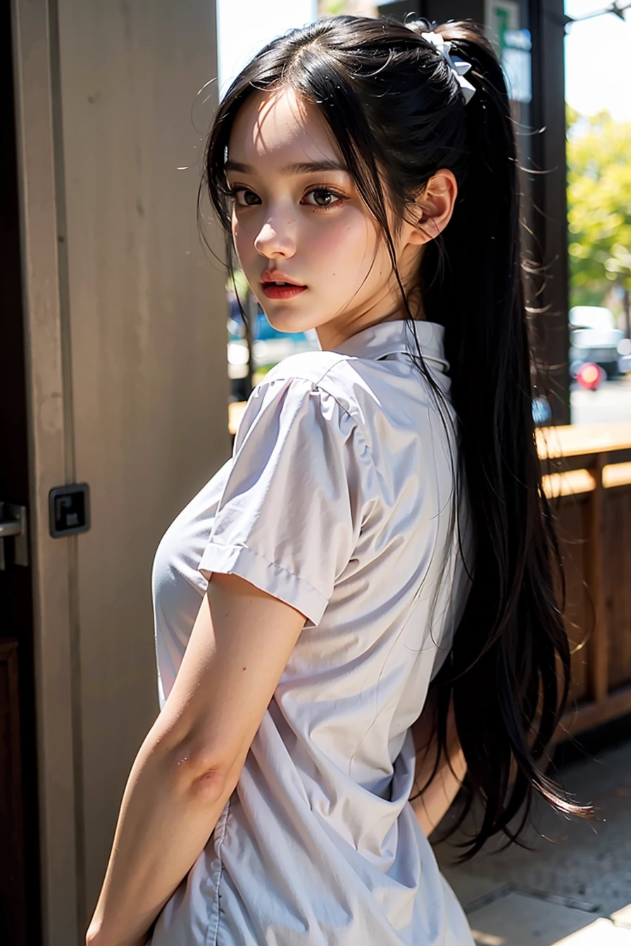(masterpiece), best quality, perfect face, 1girl, randomized pose, random backdround, , <lora:Cherprang-01:1>