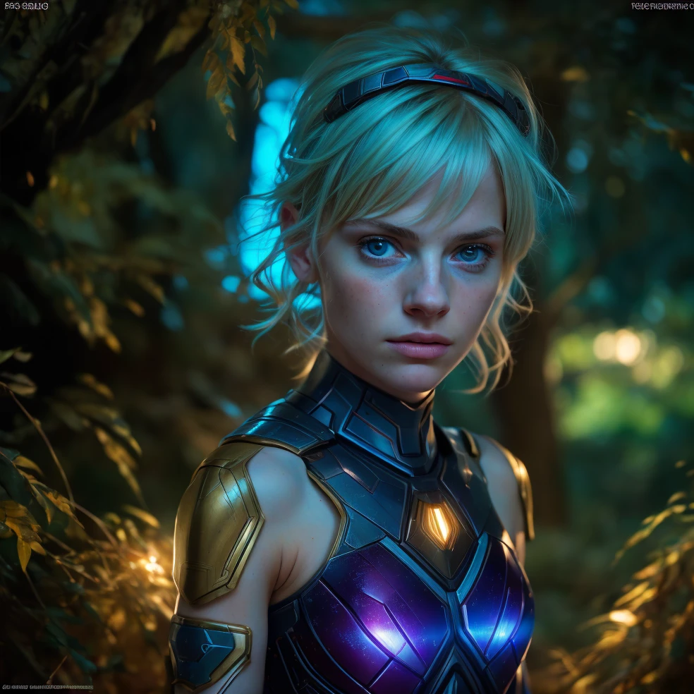 1girl, skin pores texture, Hair blonde short, HD , Photography, movie, cinematic, full Body armor red , blue and gold, hero, Realistic, (8k, RAW photo, best quality, masterpiece:1.2), (realistic, photo-realistic:1.33), best quality, cute,natural lighting, depth of field, film grain, wrinkled skin, sharp, detailed