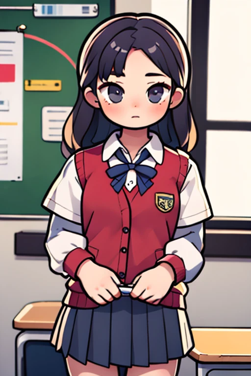 (masterpiece), best quality, high resolution, highly detailed, detailed background, perfect lighting, 1girl, school uniform