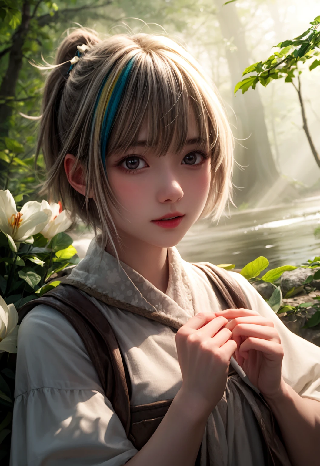 girl in a forest with floating flowers, river, puffy, puffy cheeks, cute,
vibrant colors, colorful art style,
soft lighting, soft shadows, detailed textures, dynamic lighting,
nice hands, perfect hands,
<lyco:GoodHands-beta2:1.0>
<lora:add_detail:1>