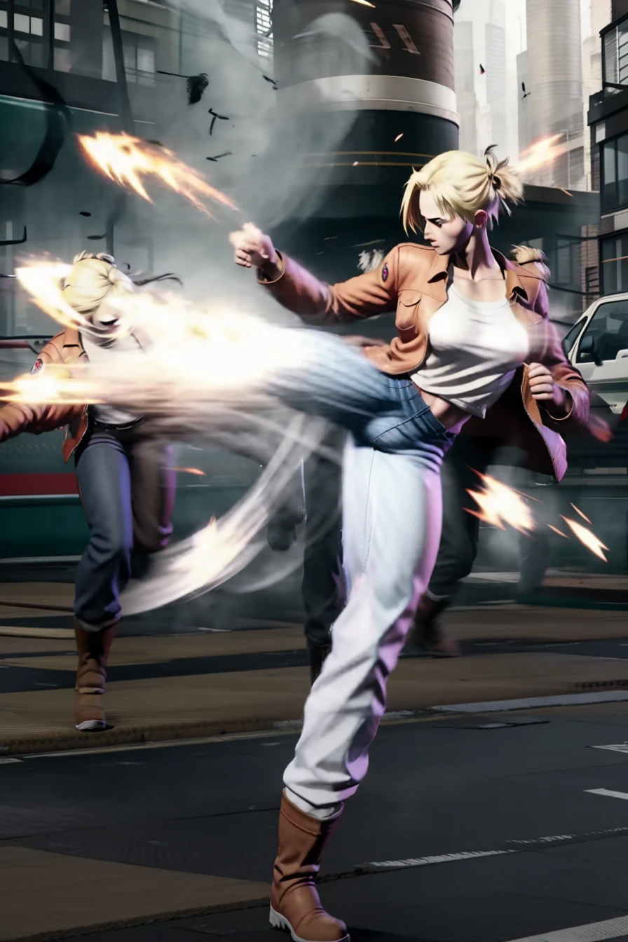<lora:Hyakuretsukyaku-10:1> Hyakuretsukyaku, kicking, motion blur,1 girl, solo
<lora:Annie-14:0.6> 1 girl, annie_leonhardt, blonde tied hair, brown jacket, white shirt, trousers, boots