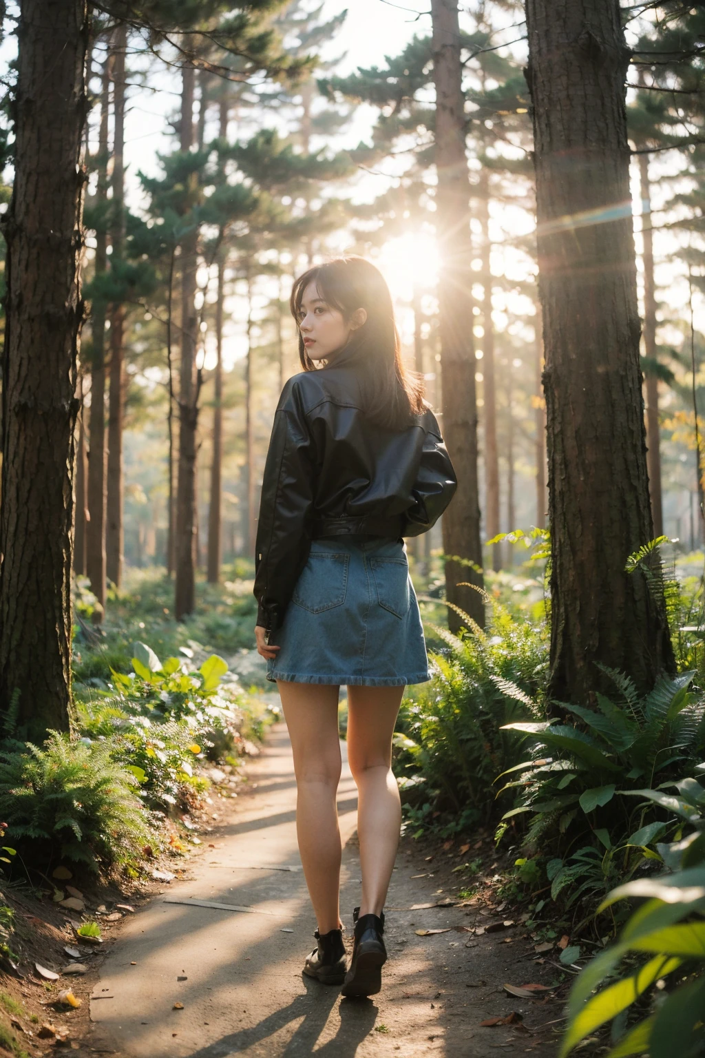 Best Quality,Masterpiece,Ultra High Resolution,(Realisticity:1.4),Original Photo,Cinematic Lighting,
1Girl,full body,forest,sunshine,backlighting,